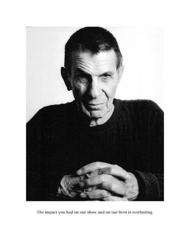 Leonard Nimoy, Big Bang Theory Vanity Card